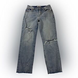 Abercrombie & Fitch Jeans Women’s 25 Blue Boyfriend Mid Rise Distressed Ripped